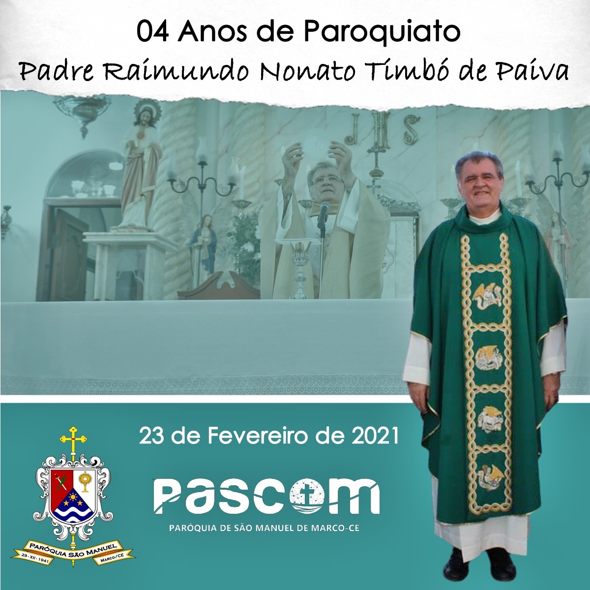 04 anos de Paroquiato Padre Raimundo Nonato. Créditos: Paróquia de São Manuel