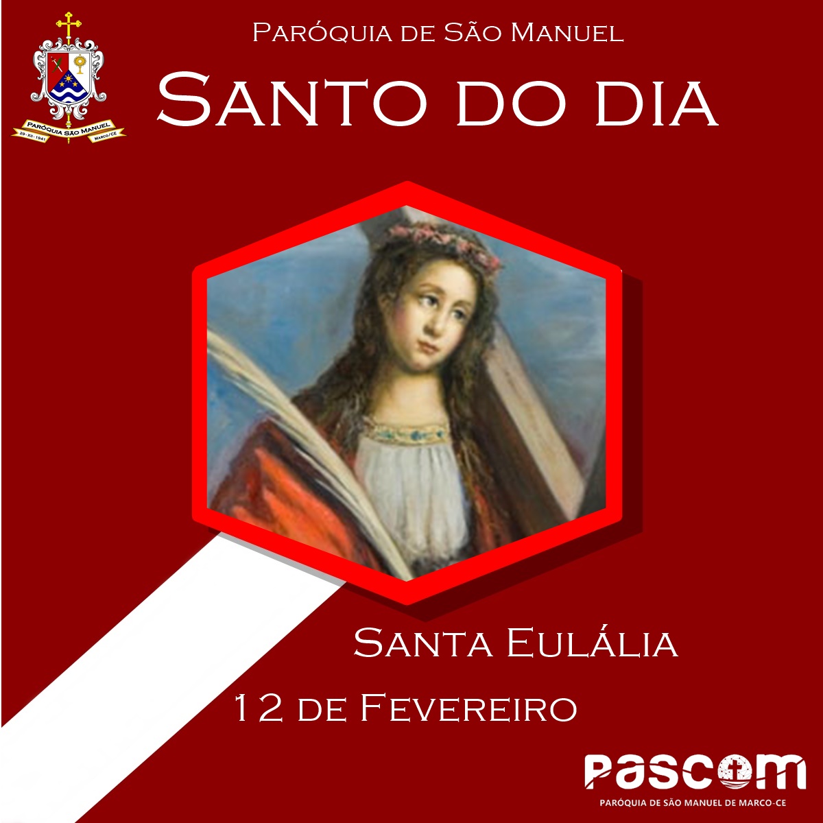 Imagem: Santa Eulália Créditos: Paróquia de São Manuel