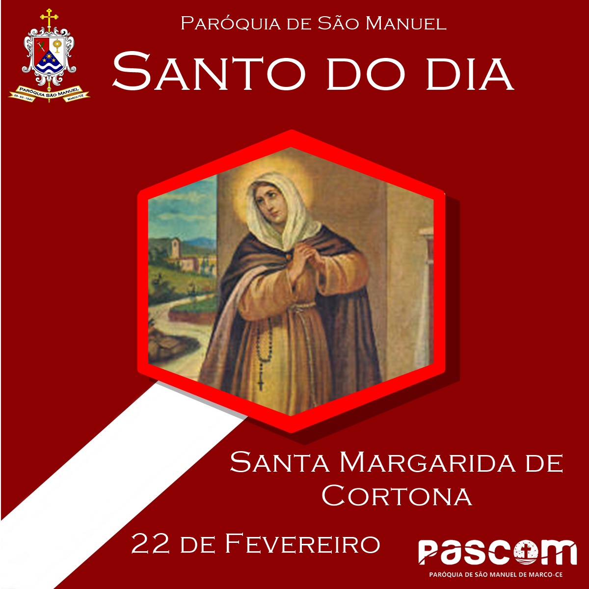 Santa Margarida de Cortona. Créditos: Paróquia de São Manuel