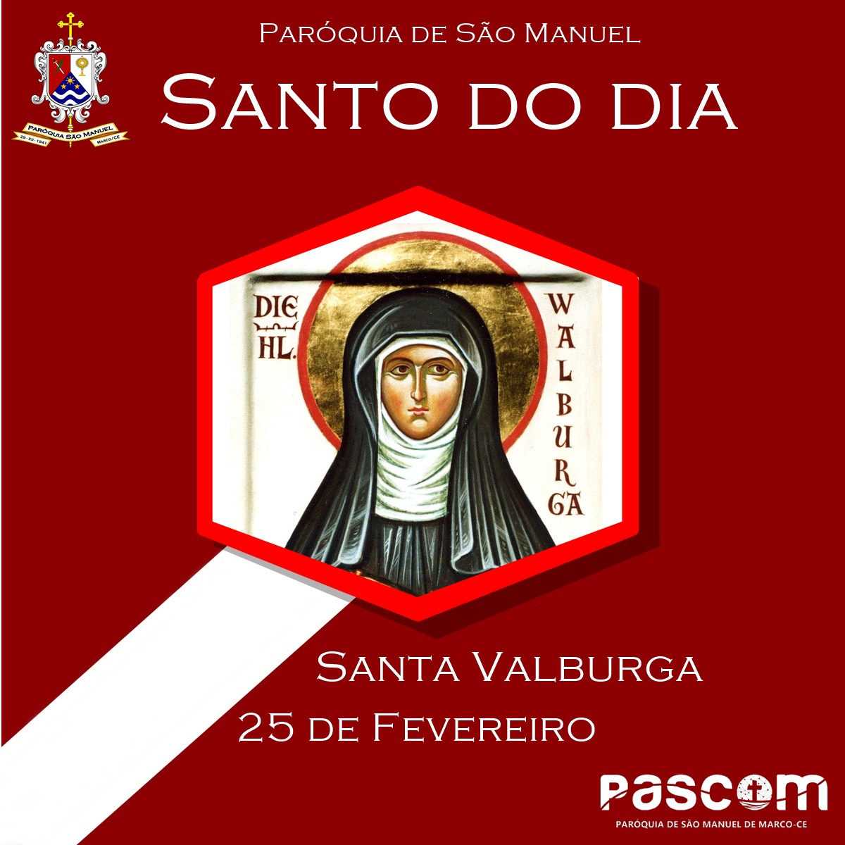 Santa Valburga. Créditos: Paróquia de São Manuel