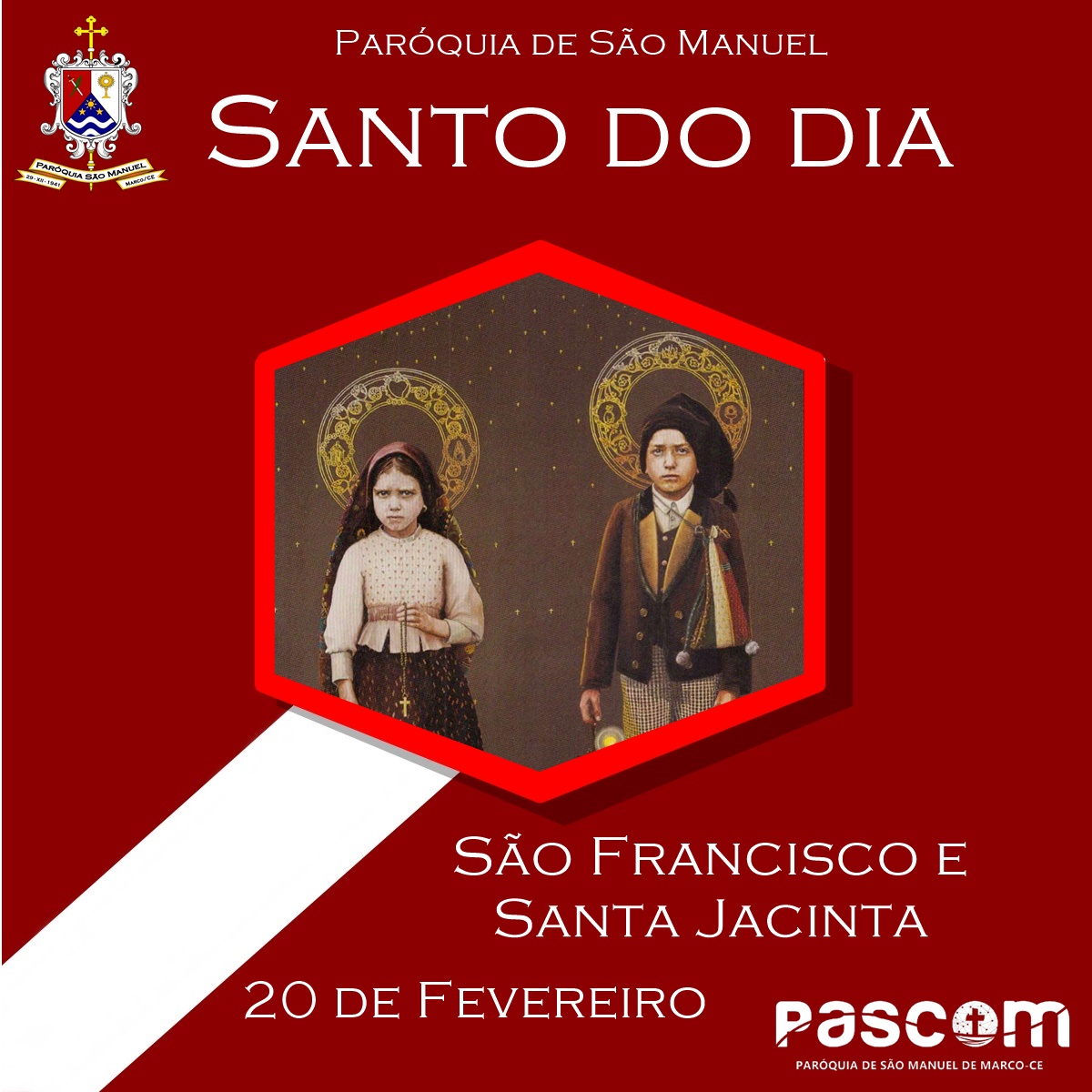 São Francisco e Santa Jacinta. Créditos: Paróquia de São Manuel