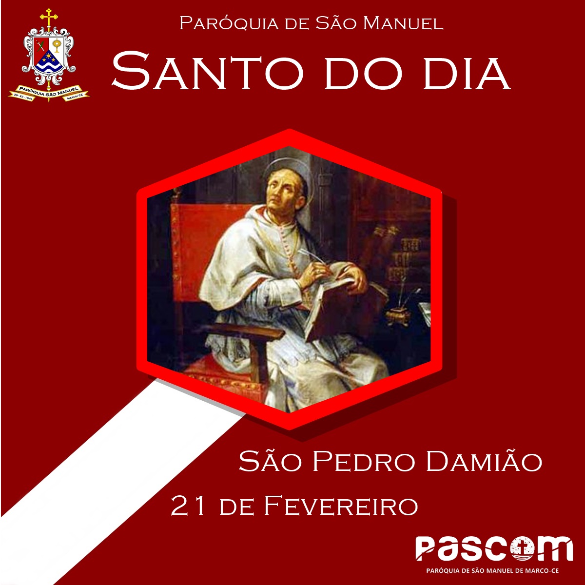 São Pedro Damião. Créditos: Paróquia de São Manuel