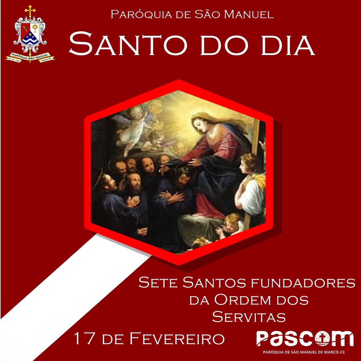 Sete Santos fundadores da Ordem dos Servitas. Créditos: Paróquia de São Manuel