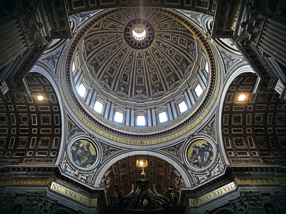 Cúpula da Catedral de São Pedro, Vaticano. Créditos: Pixabay