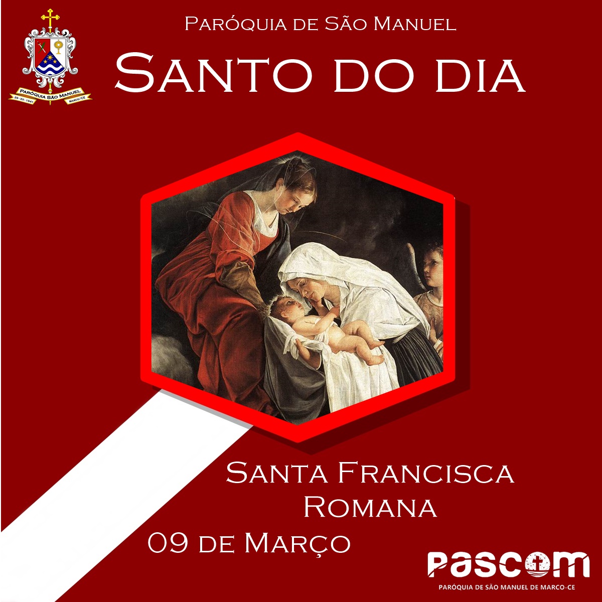 Santa Francisca Romana. Créditos: Paróquia de São Manuel