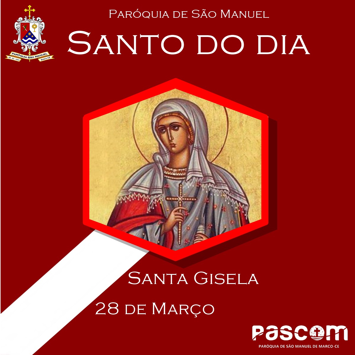 Santa Gisela. Créditos: Paróquia de São Manuel