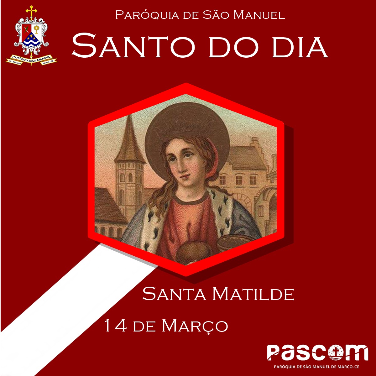 Santa Matilde. Créditos: Paróquia de São Manuel