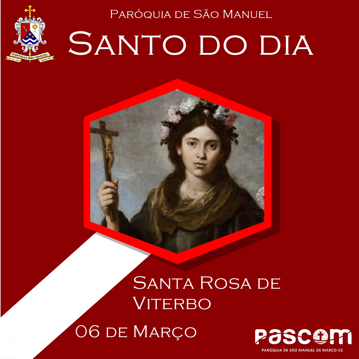 Santa Rosa de Viterbo. Créditos: Paróquia de São Manuel