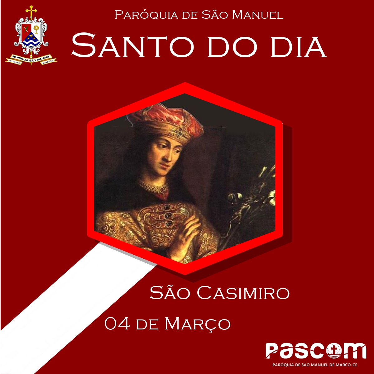 São Casimiro. Créditos: Paróquia de São Manuel