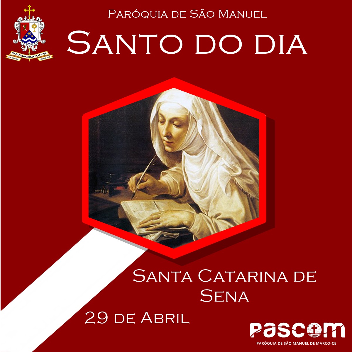 Santa Catarina de Sena. Créditos: Paróquia de São Manuel