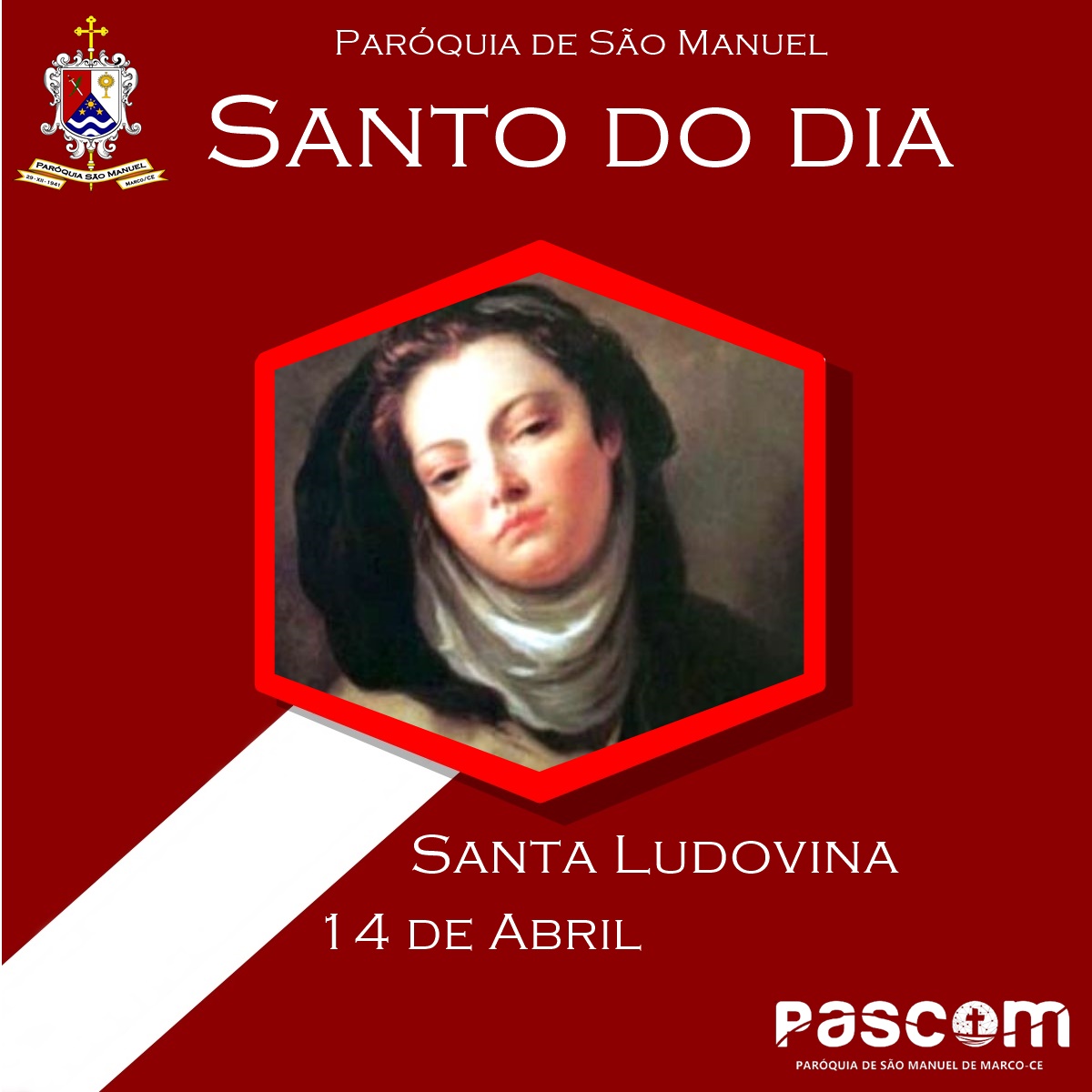 Santa Ludovina. Créditos: Paróquia de São Manuel