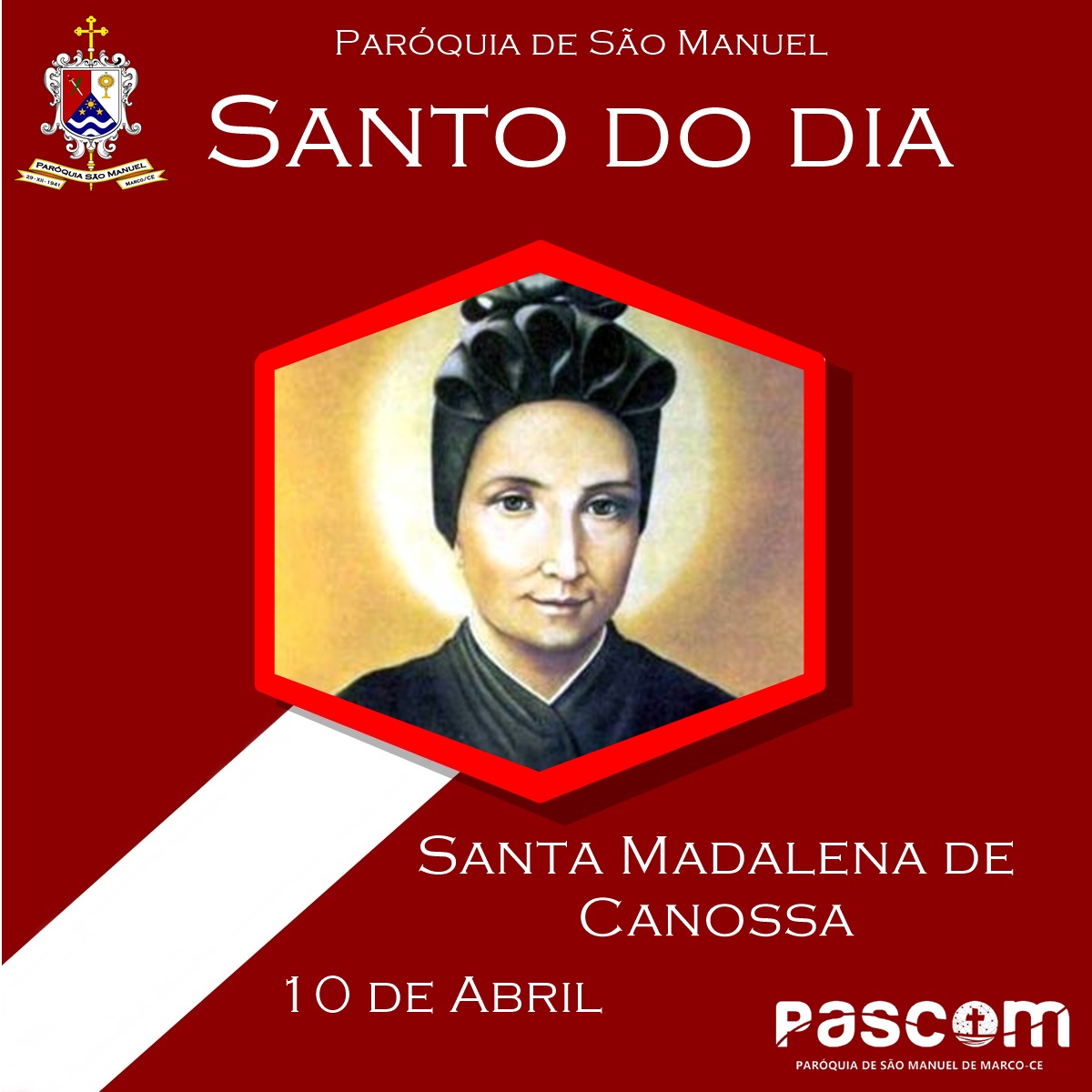 Santa Madalena de Canossa. Créditos: Paróquia de São Manuel