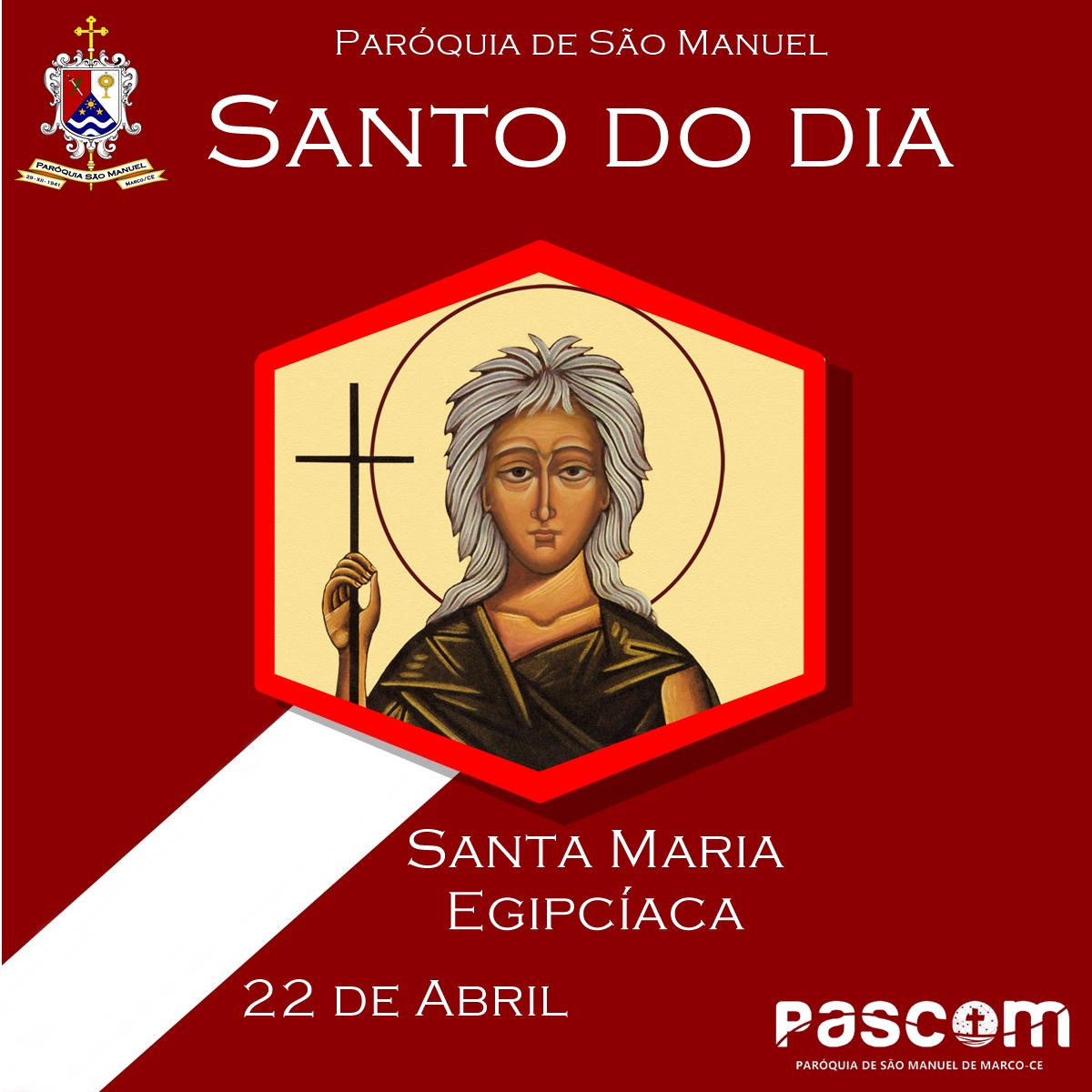 Santa Maria Egipcíaca. Créditos: Paróquia de São Manuel