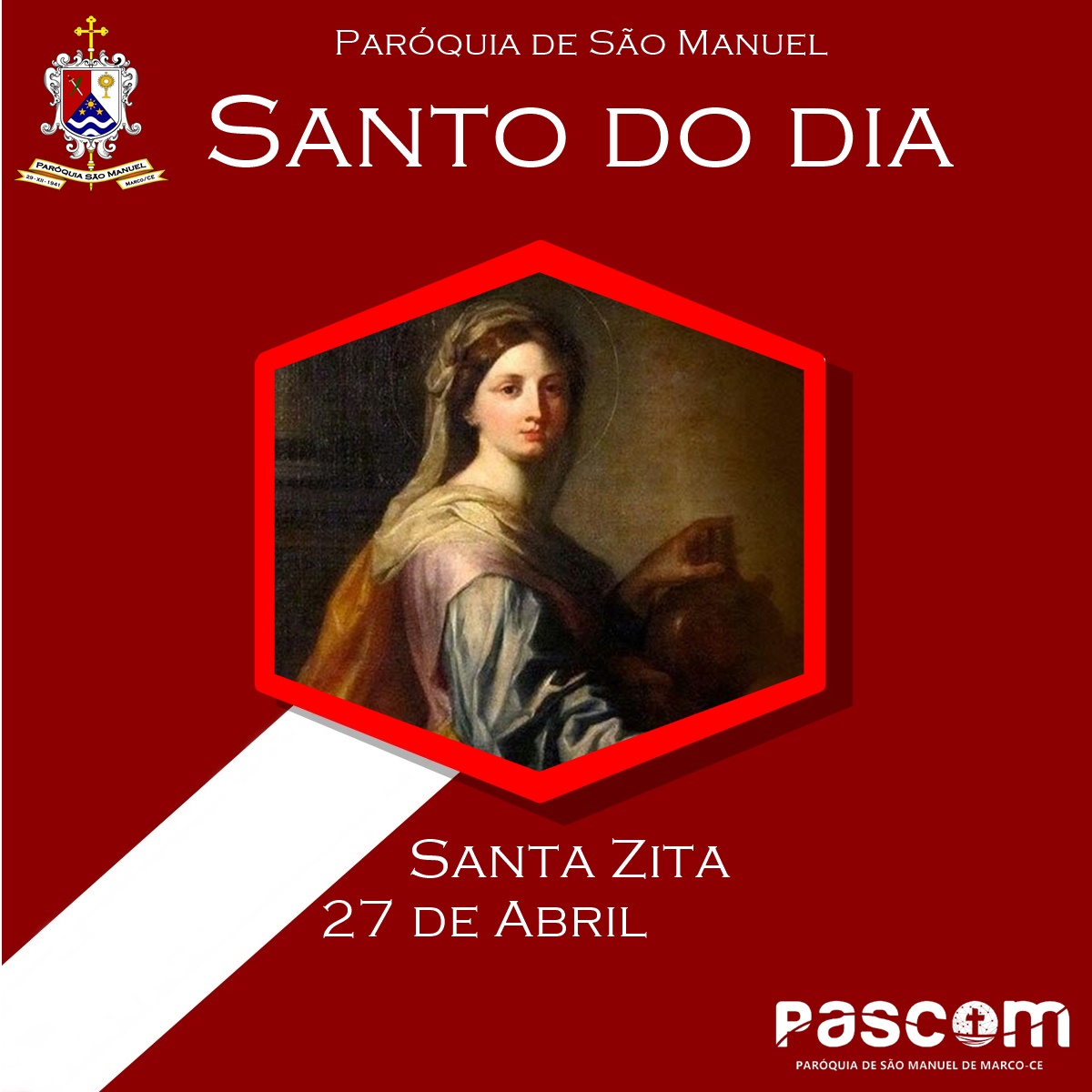 Santa Zita. Créditos: Paróquia de São Manuel