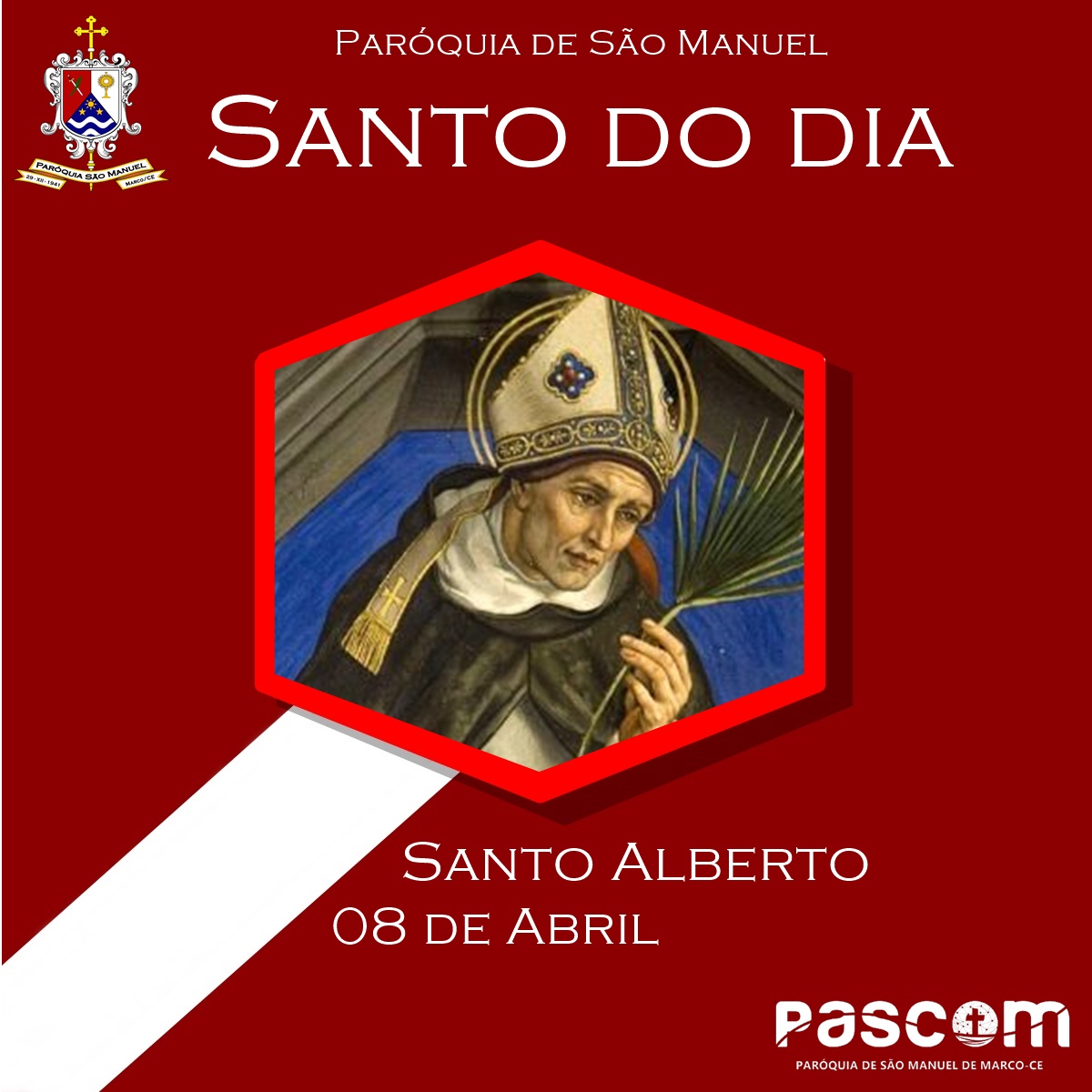 Santo Alberto. Créditos: Paróquia de São Manuel