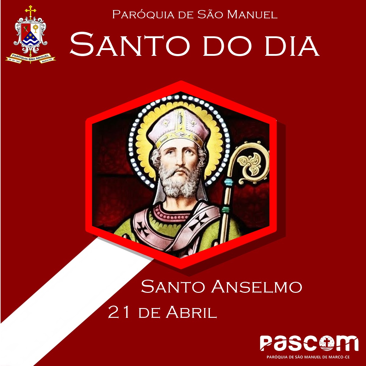 Santo Anselmo. Créditos: Paróquia de São Manuel