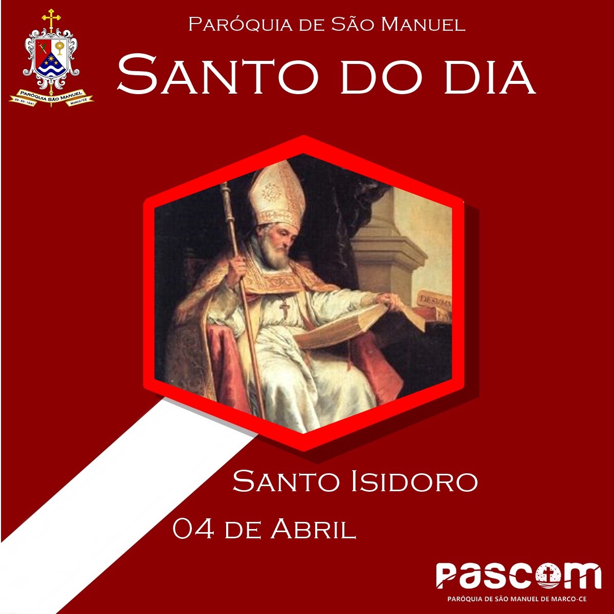 Santo Isidoro. Créditos: Paróquia de São Manuel