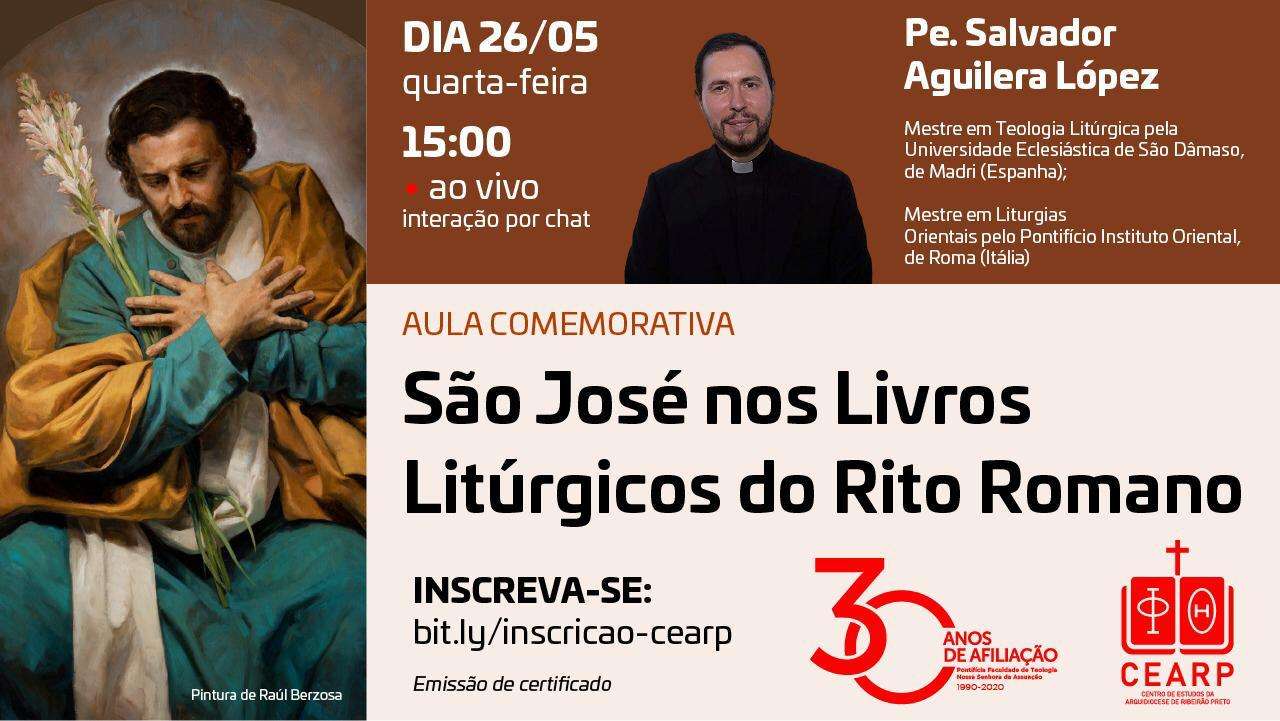 Cartaz do evento. Foto: Divulgação. (Imagem: São José Orante. Pintura de Raúl Berzosa)