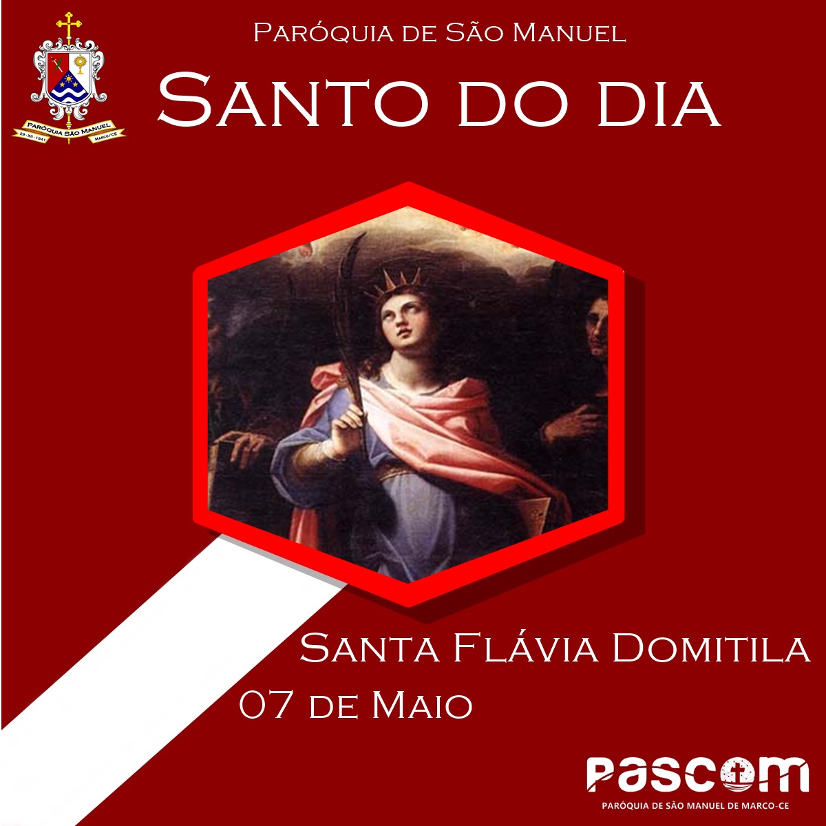 Santa Flávia Domitila. Créditos: Paróquia de São Manuel