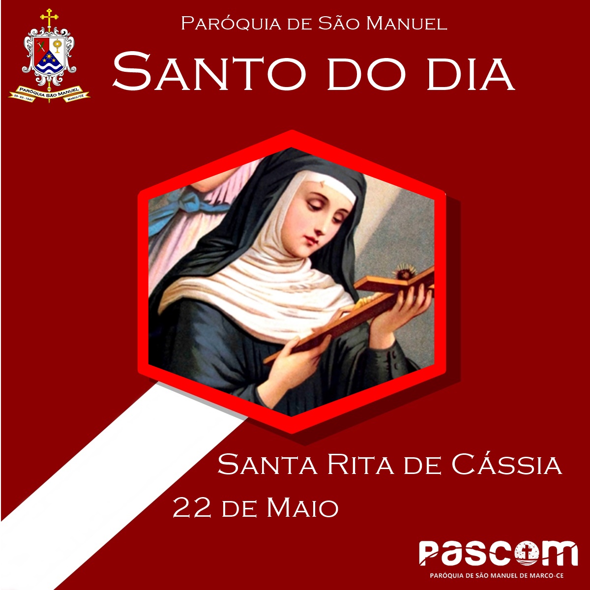 Santa Rita de Cássia. Créditos: Paróquia de São Manuel