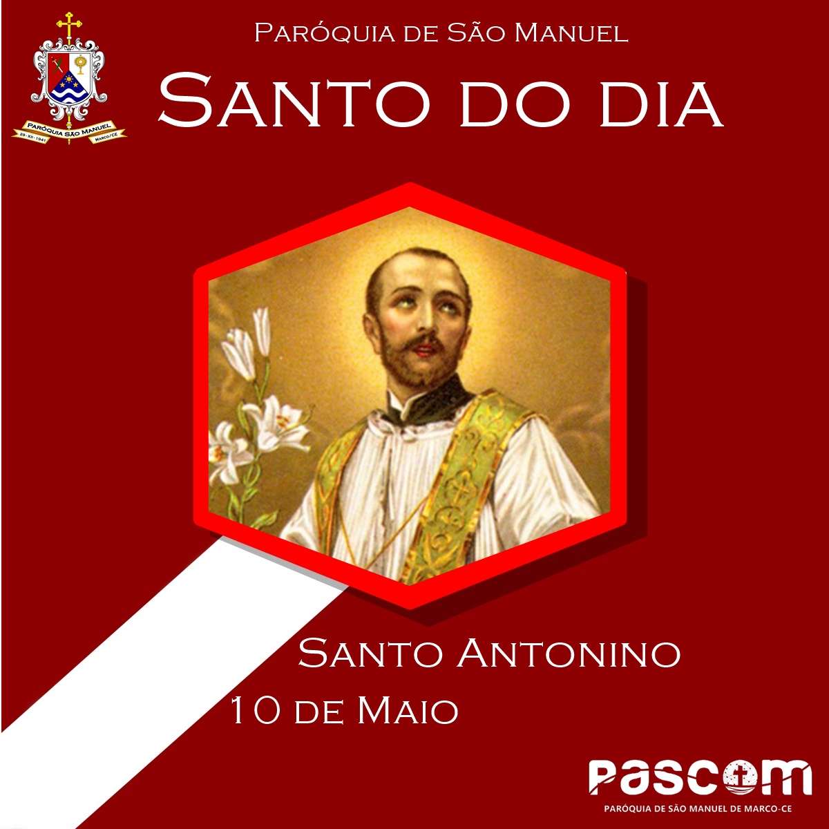 Santo Antonino. Créditos: Paróquia de São Manuel