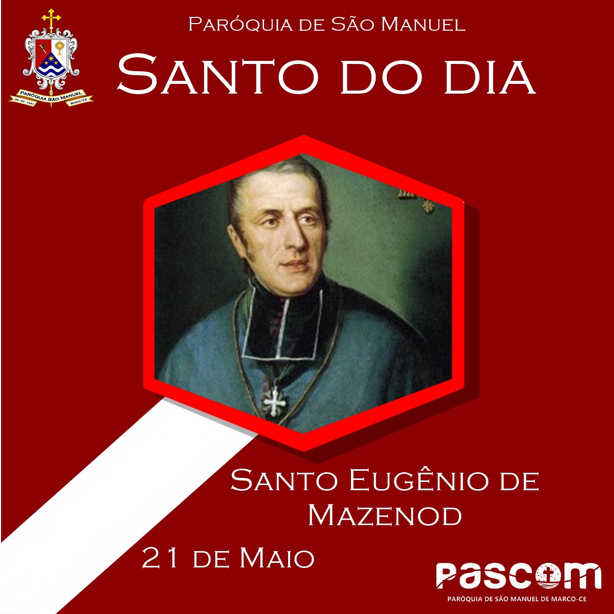 Santo Eugênio de Mazenod. Créditos: Paróquia de São Manuel