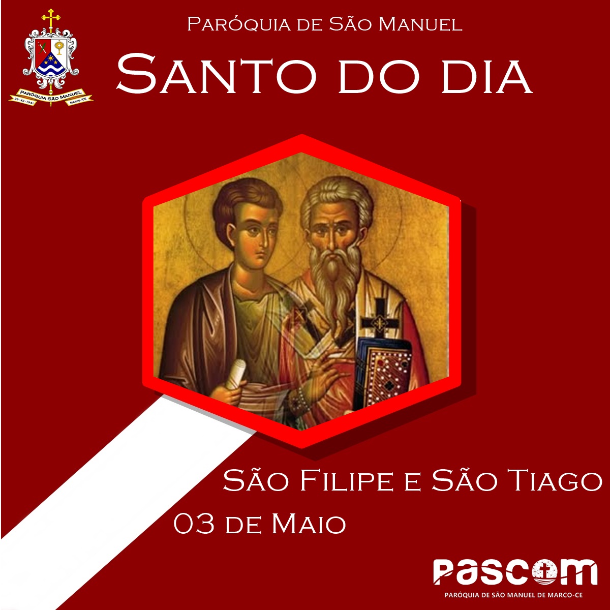 São Filipe e São Tiago. Créditos: Paróquia de São Manuel