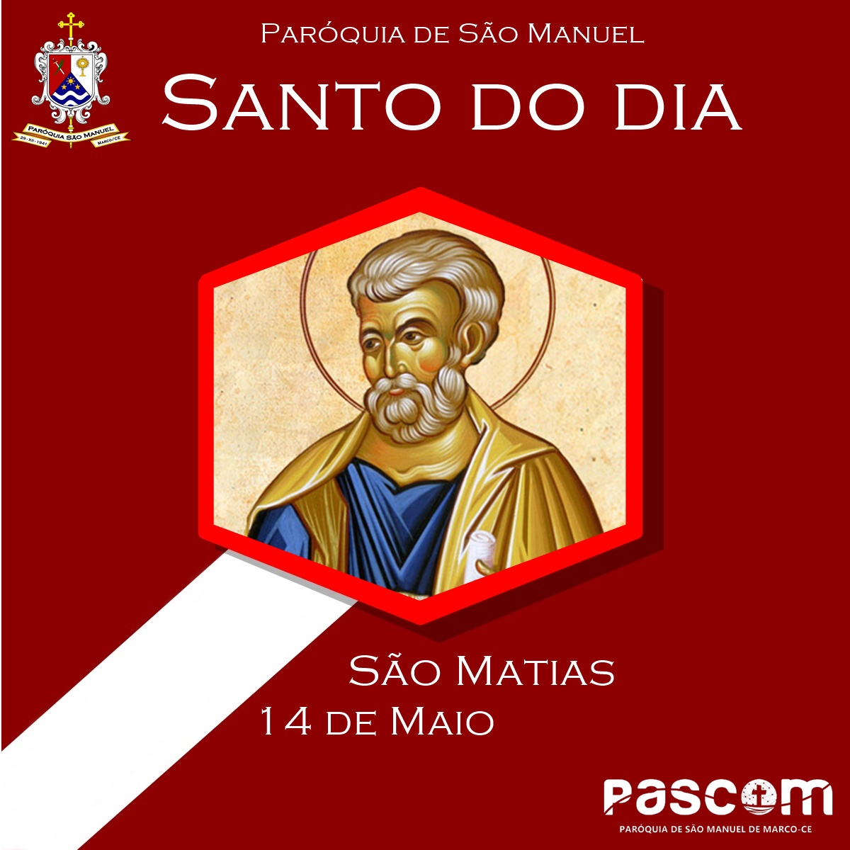 São Matias. Créditos: Paróquia de São Manuel