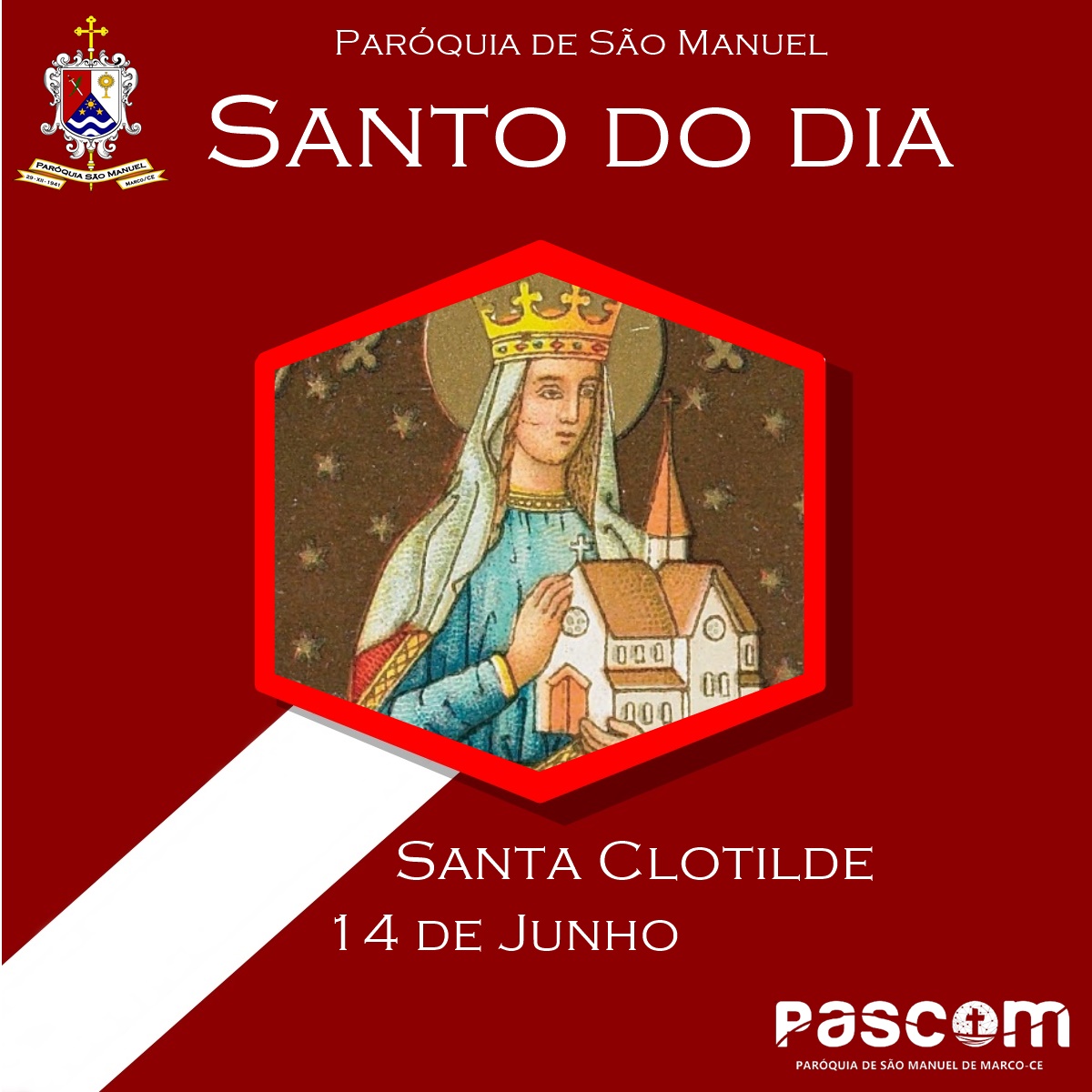 Santa Clotilde. Créditos: Paróquia de São Manuel