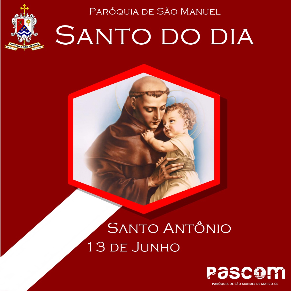 Santo Antônio. Créditos: Paróquia de São Manuel