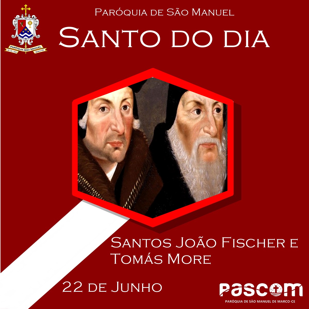 Santos João Fischer e Tomás More. Créditos: Paróquia de São Manuel