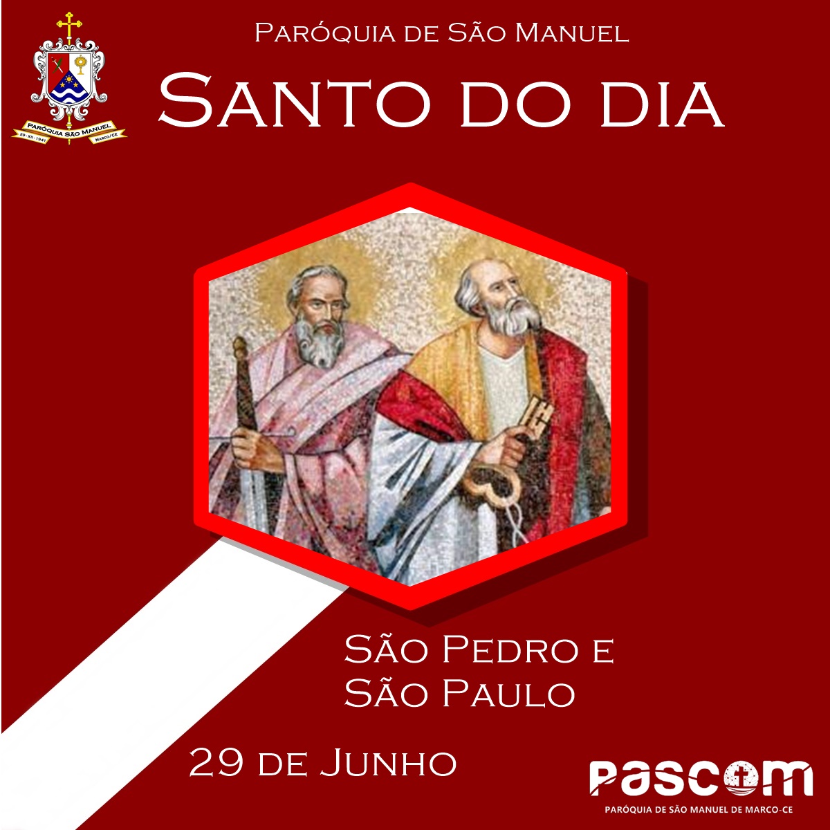 São Pedro e São Paulo. Créditos: Paróquia de São Manuel