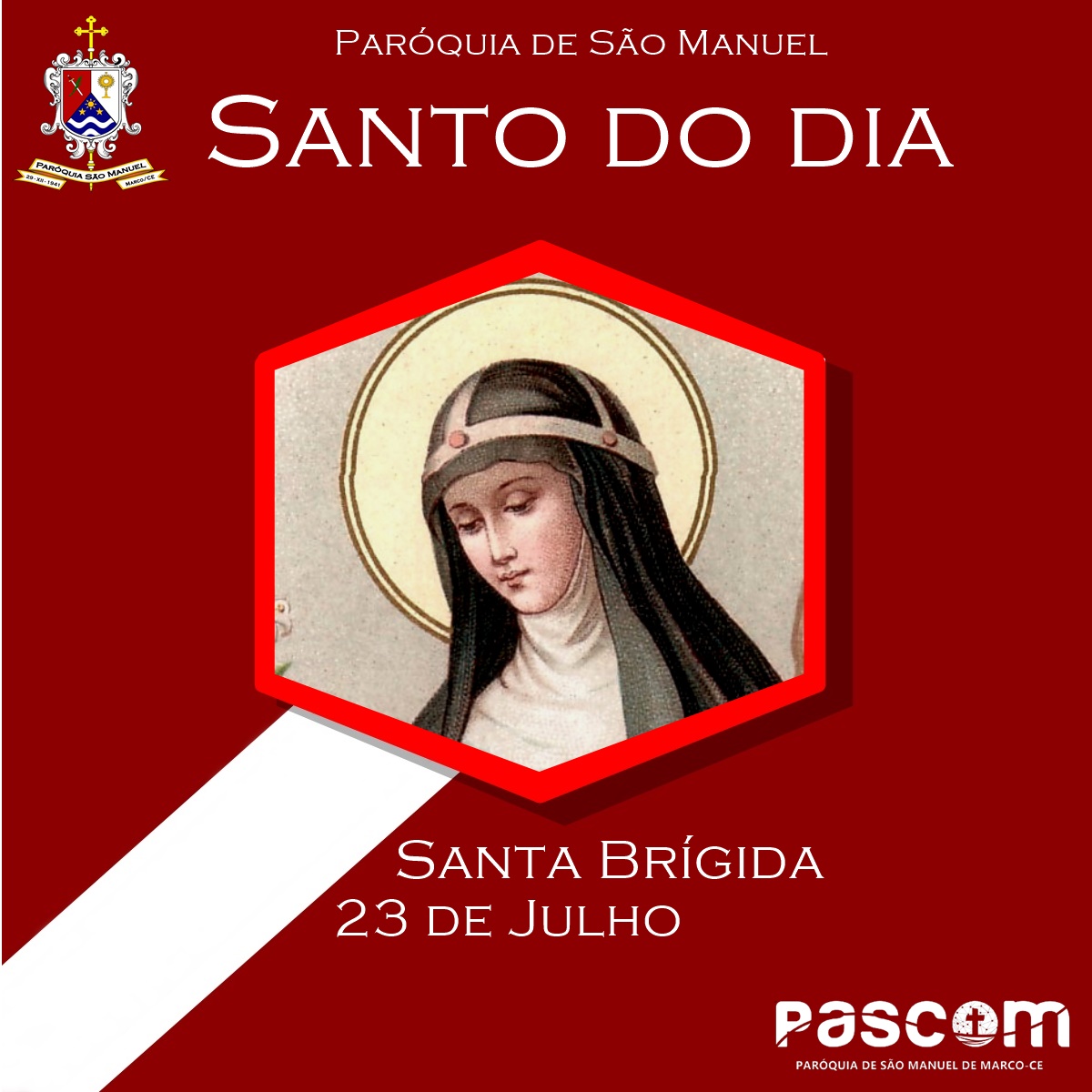 Santa Brígida. Créditos: Paróquia de São Manuel