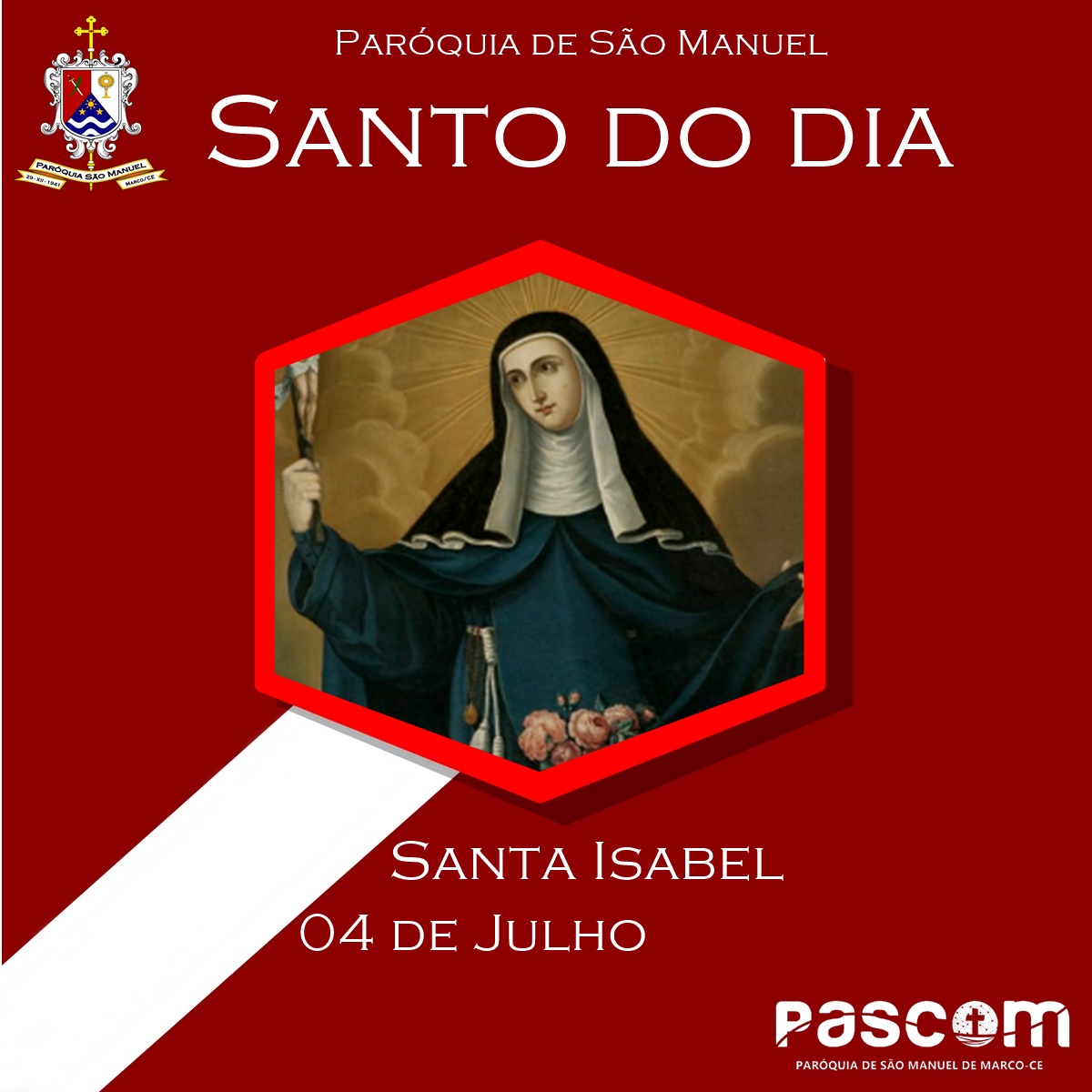 Santa Isabel. Créditos: Paróquia de São Manuel