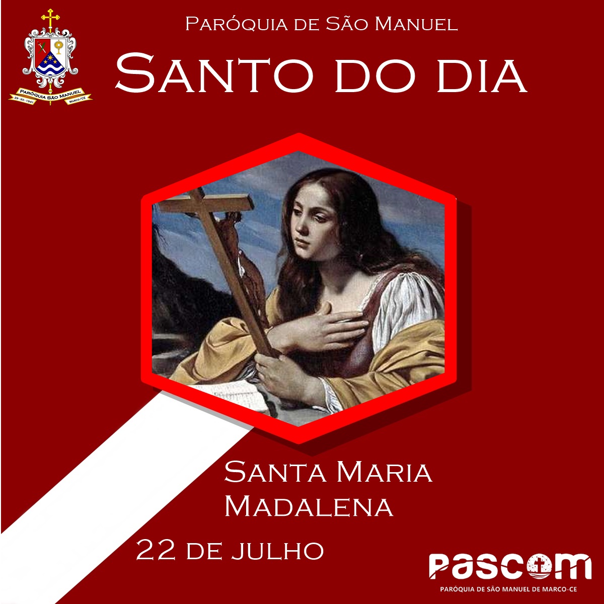 Santa Maria Madalena. Créditos: Paróquia de São Manuel