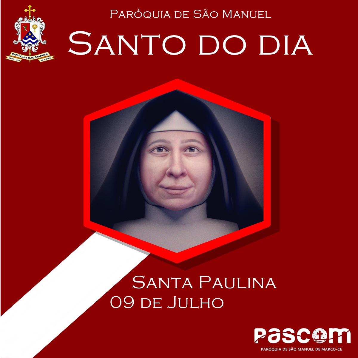 Santa Paulina. Créditos: Paróquia de São Manuel