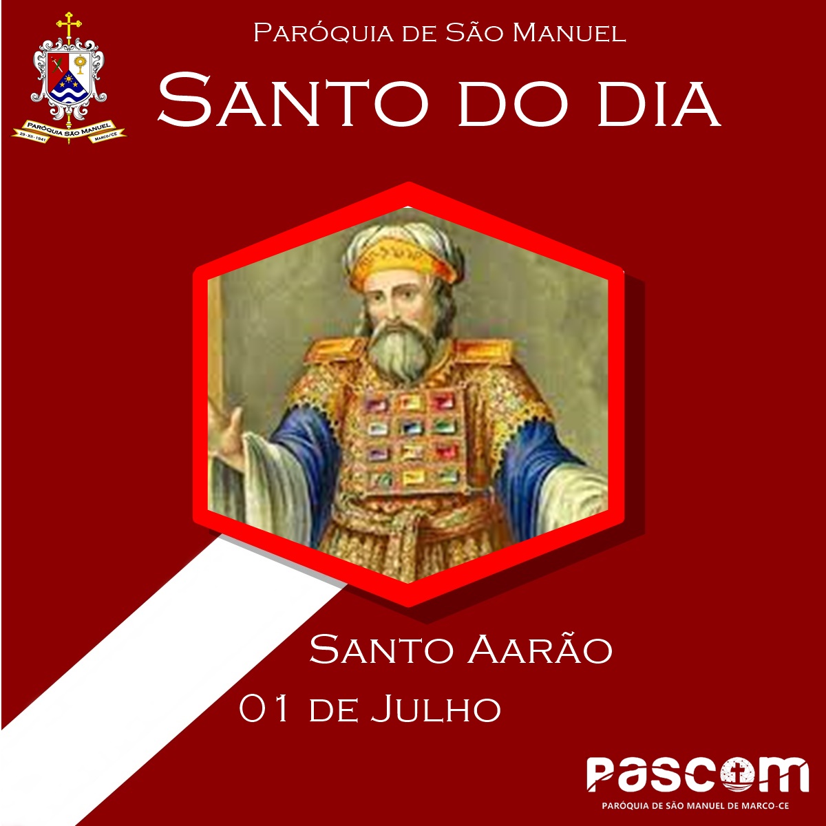 Santo Aarão. Créditos: Paróquia de São Manuel