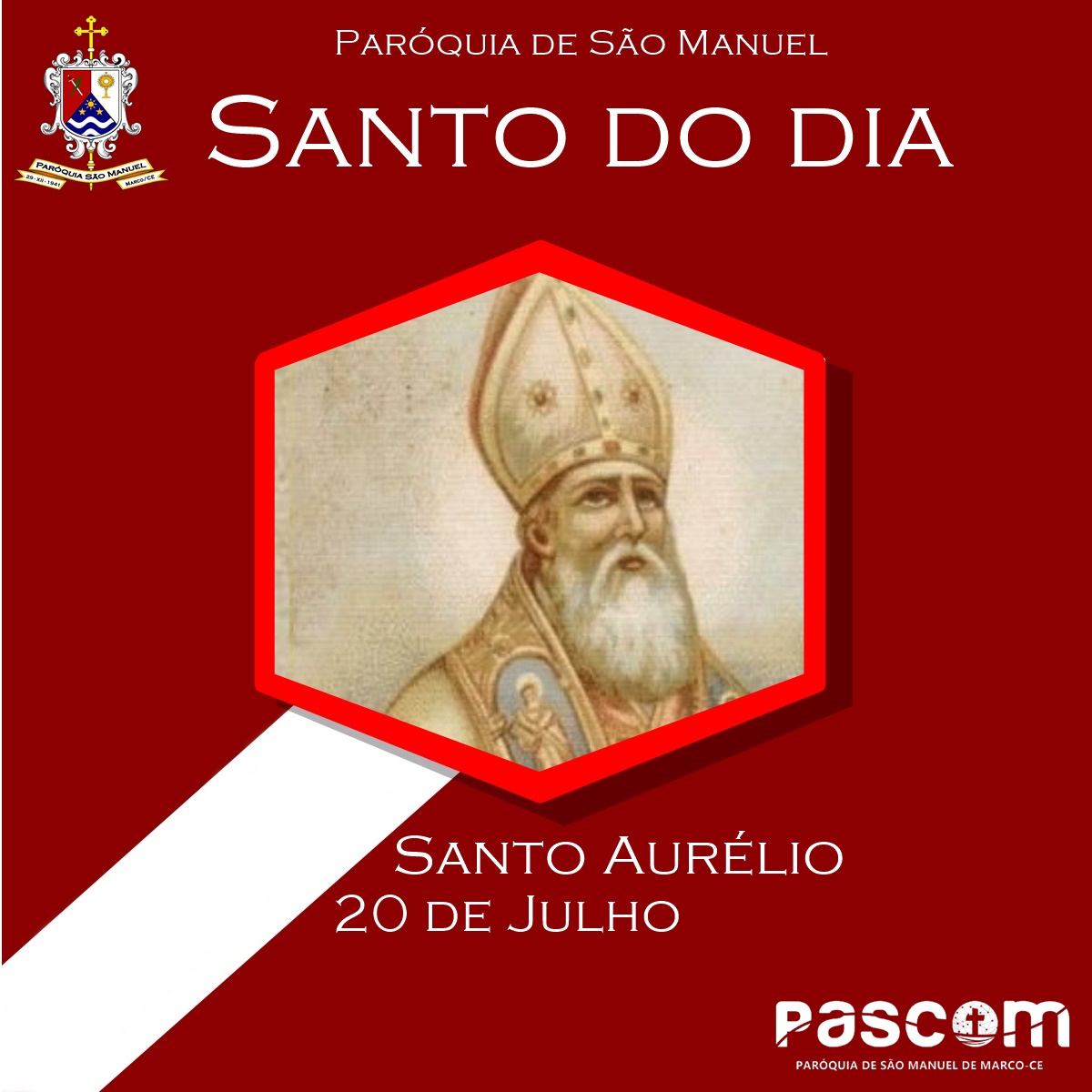 Santo Aurélio. Créditos: Paróquia de São Manuel