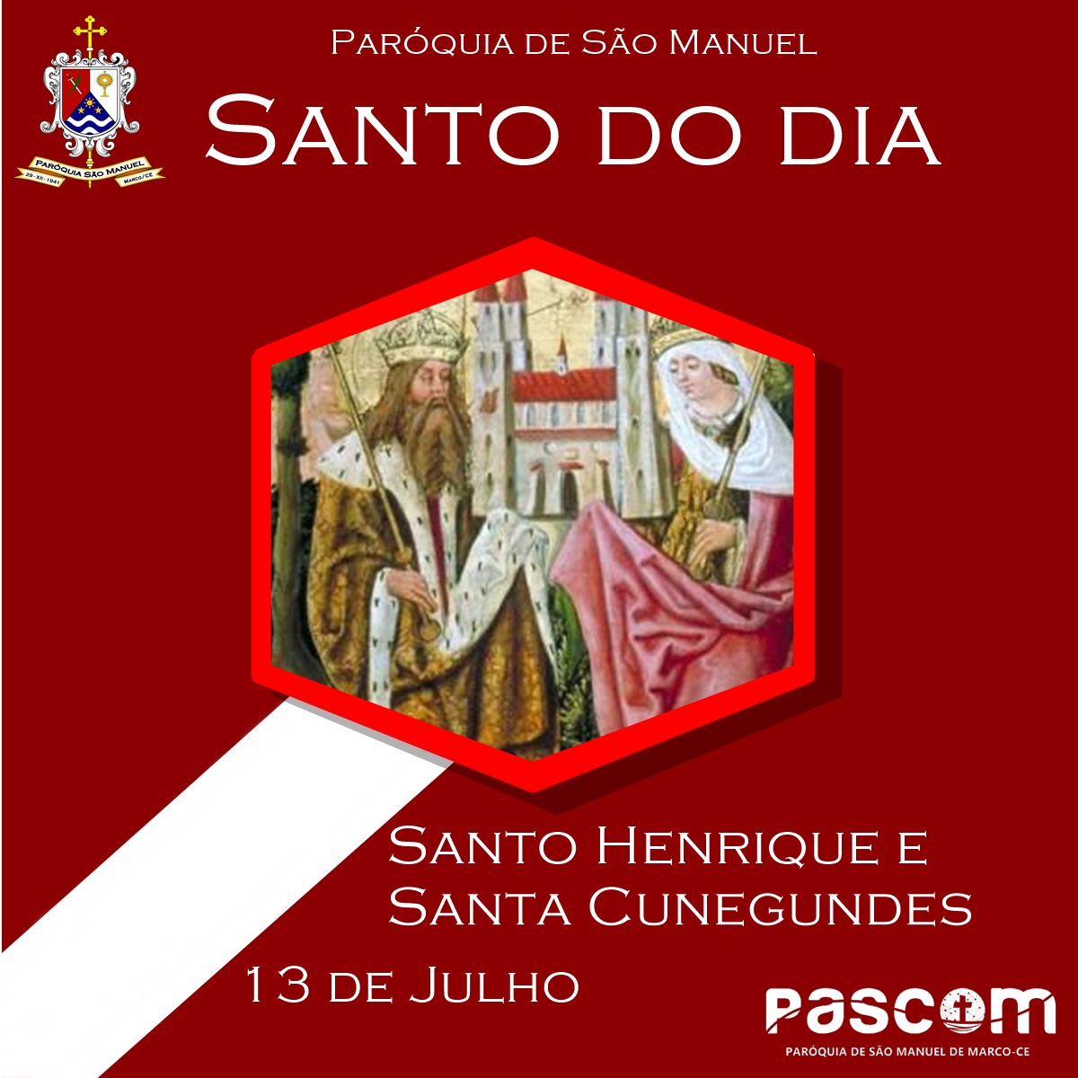 Santo Henrique e Santa Cunegundes. Créditos: Paróquia de São Manuel