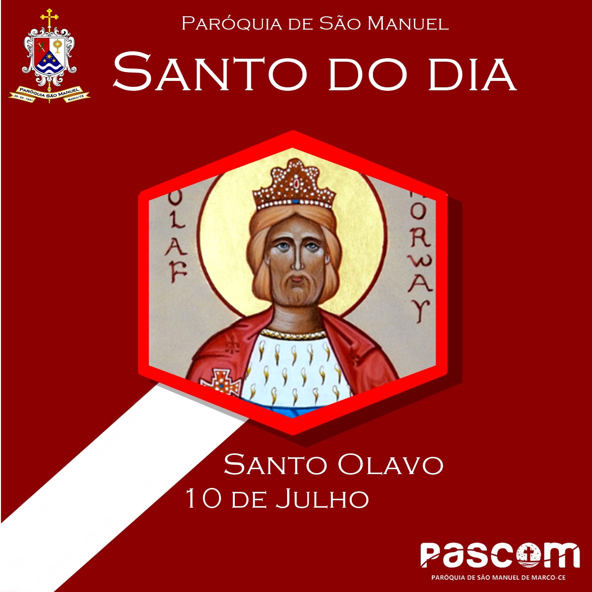 Santo Olavo. Créditos: Paróquia de São Manuel