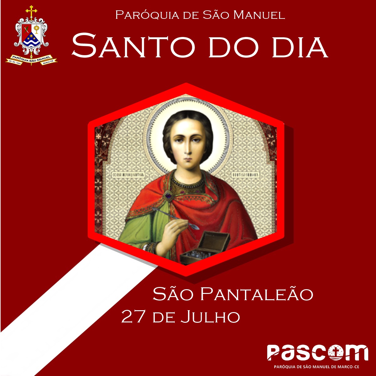 São Pantaleão. Créditos: Paróquia de São Manuel