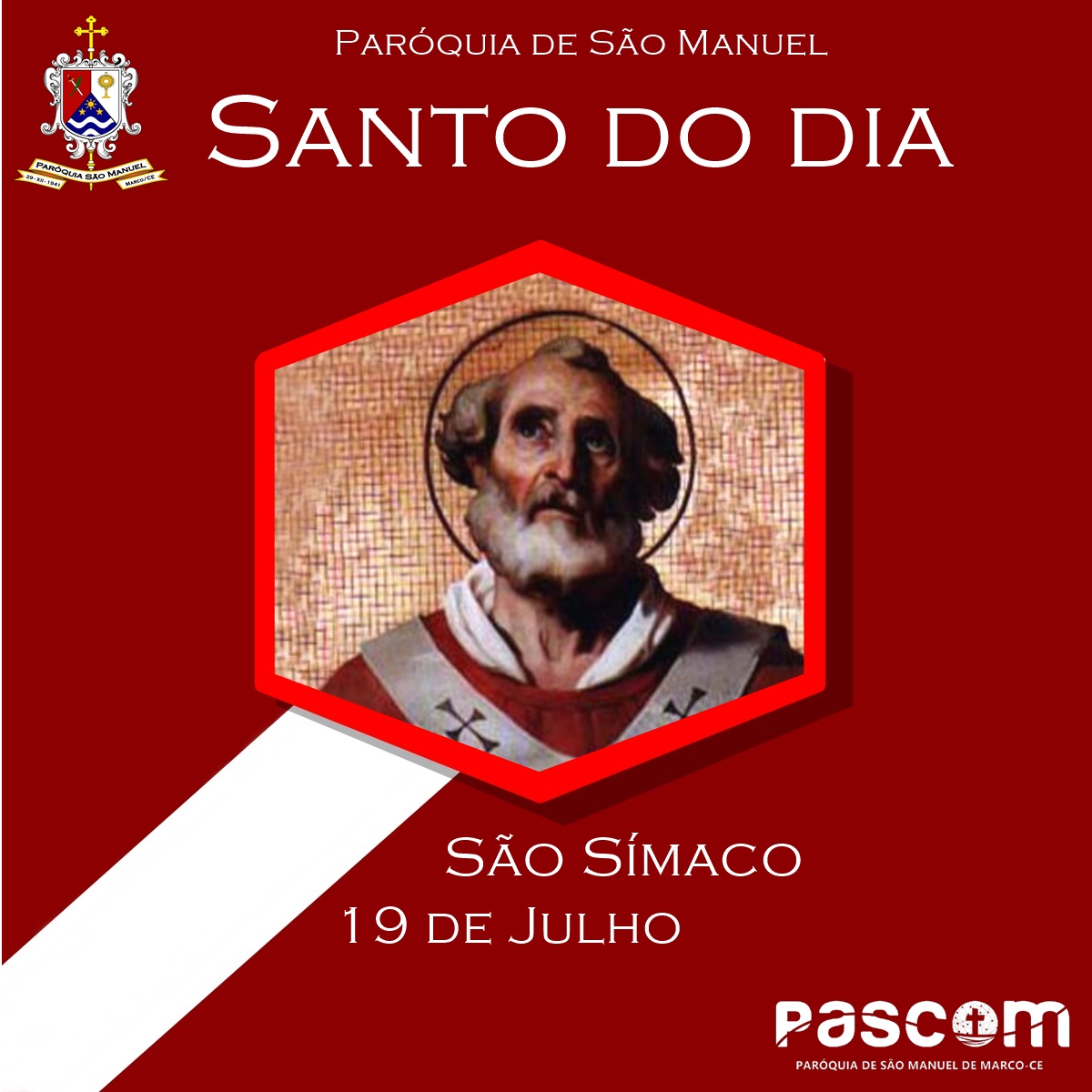 São Símaco. Créditos: Paróquia de São Manuel