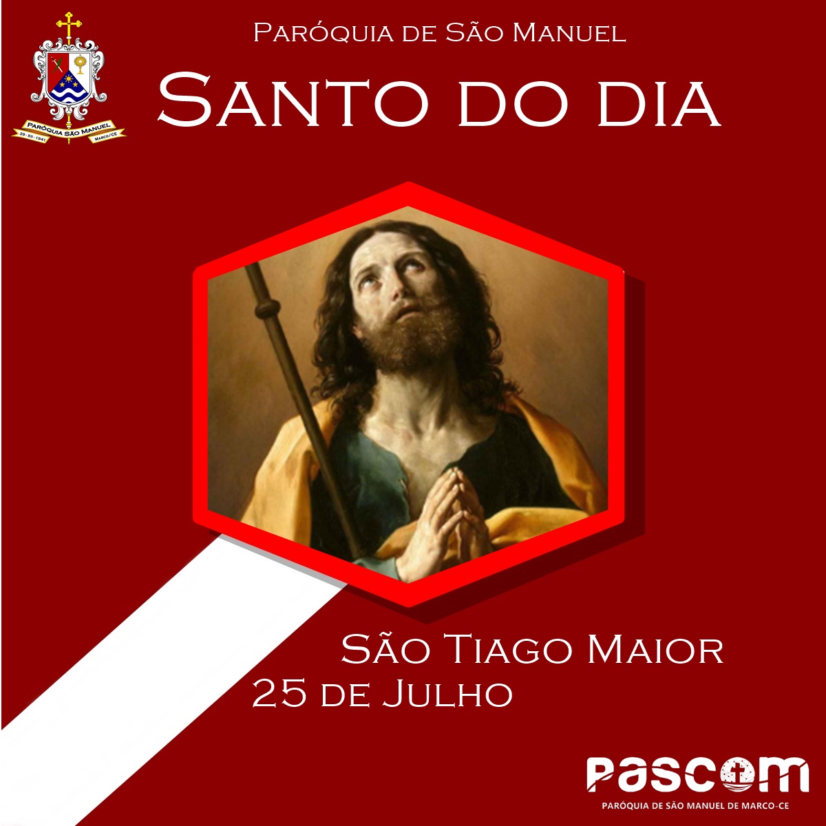 São Tiago Maior. Créditos: Paróquia de São Manuel