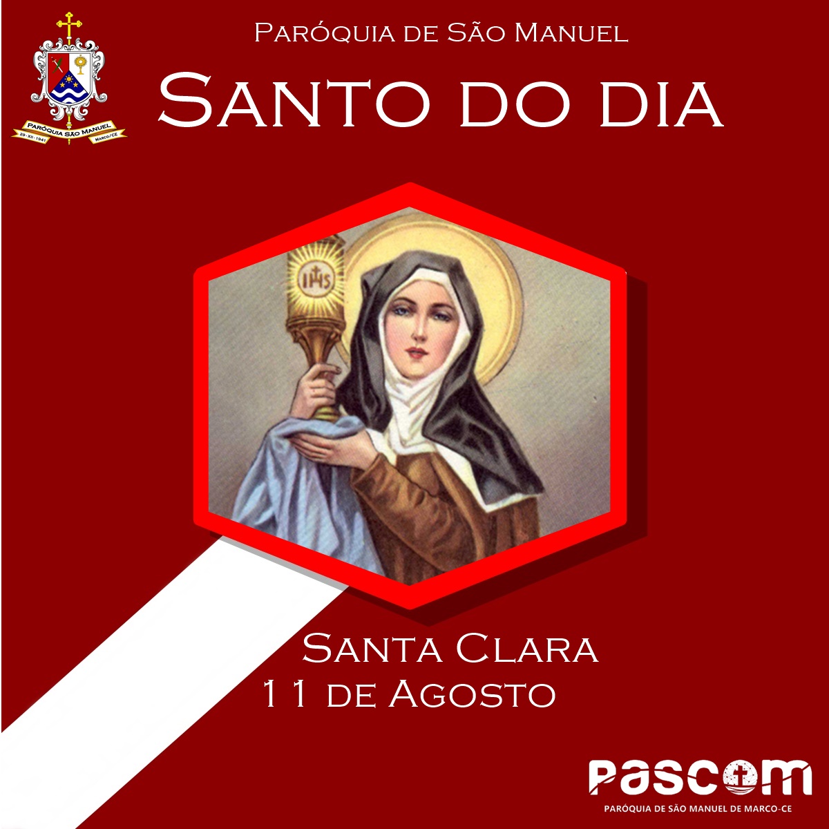 Santa Clara. Créditos: Paróquia de São Manuel