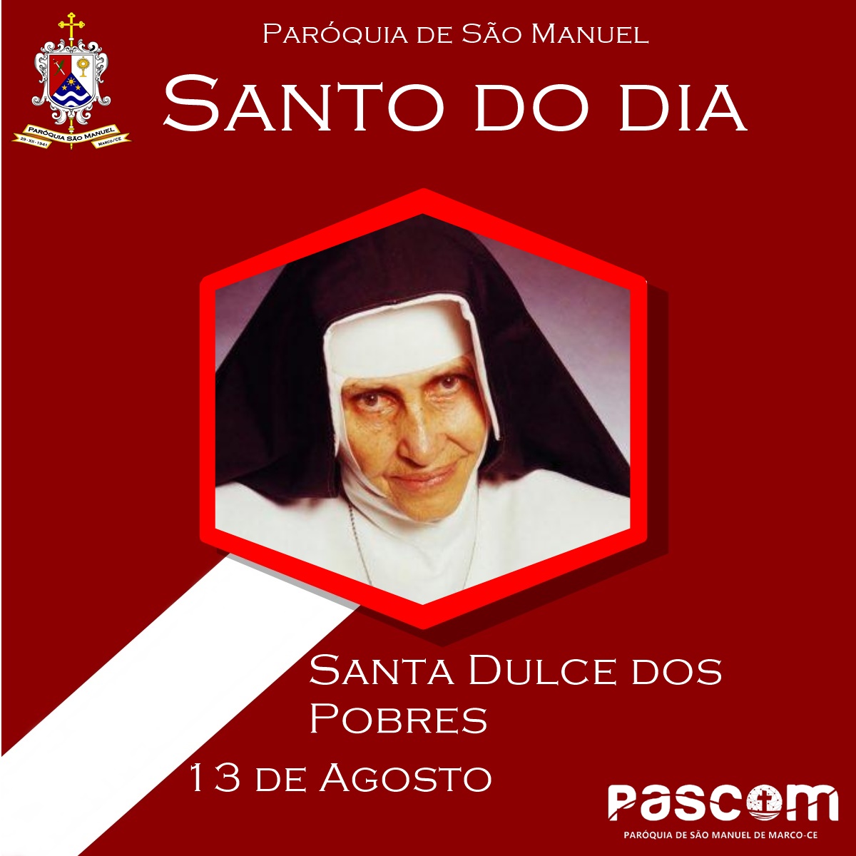 Hoje é celebrada a festa de Santa Dulce dos Pobres, o anjo bom da Bahia |  Paróquia São Manuel