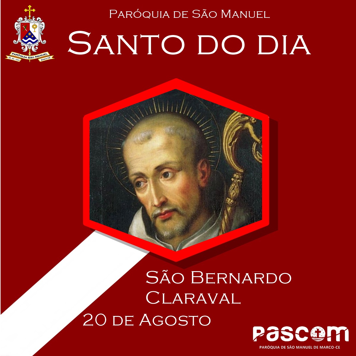 São Bernardo Claraval. Créditos: Paróquia de São Manuel