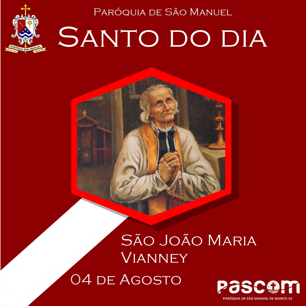 São João Maria Vianney. Créditos: Paróquia de São Manuel