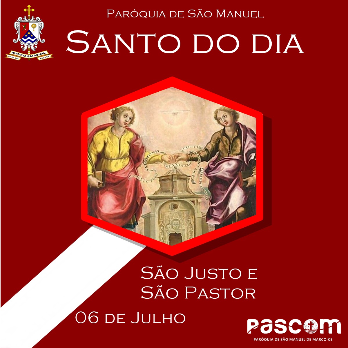 São Justo e São Pastor. Créditos: Paróquia de São Manuel