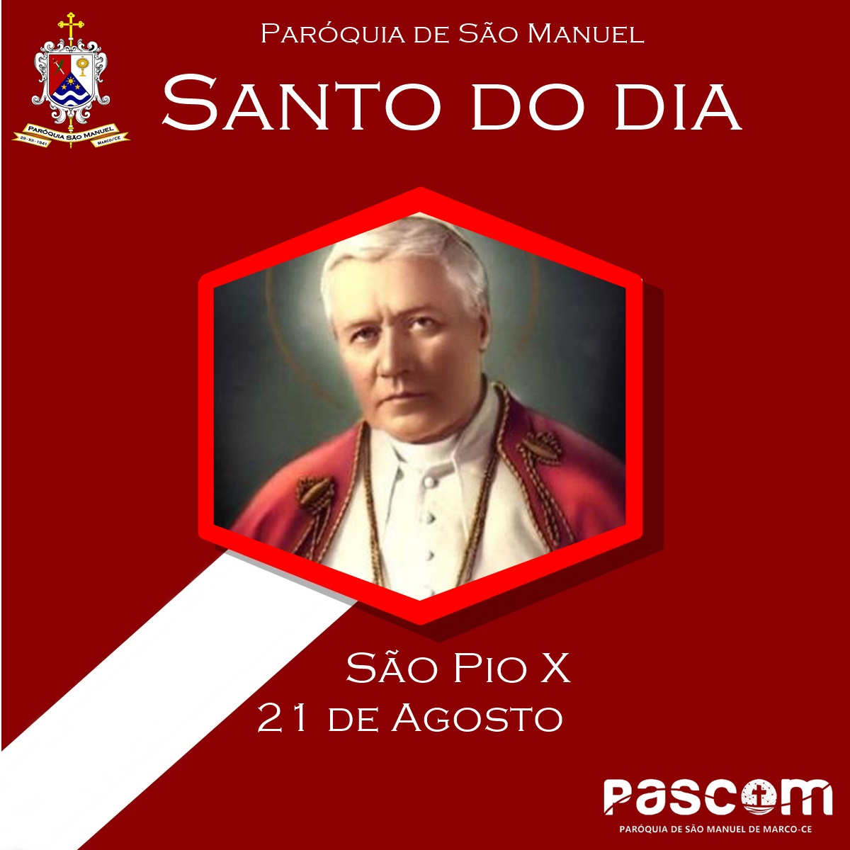 São Pio X. Créditos: Paróquia de São Manuel