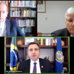 Dom Walmor, dom Giambattista Diquattro e senador Rodrigo Pacheco. Créditos: Zoom CNBB